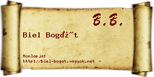 Biel Bogát névjegykártya